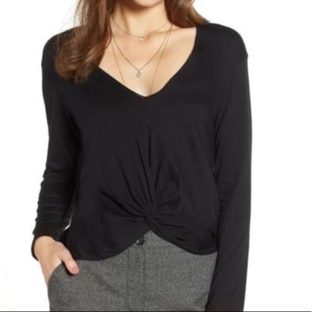 Black front knot Treasure Bond top